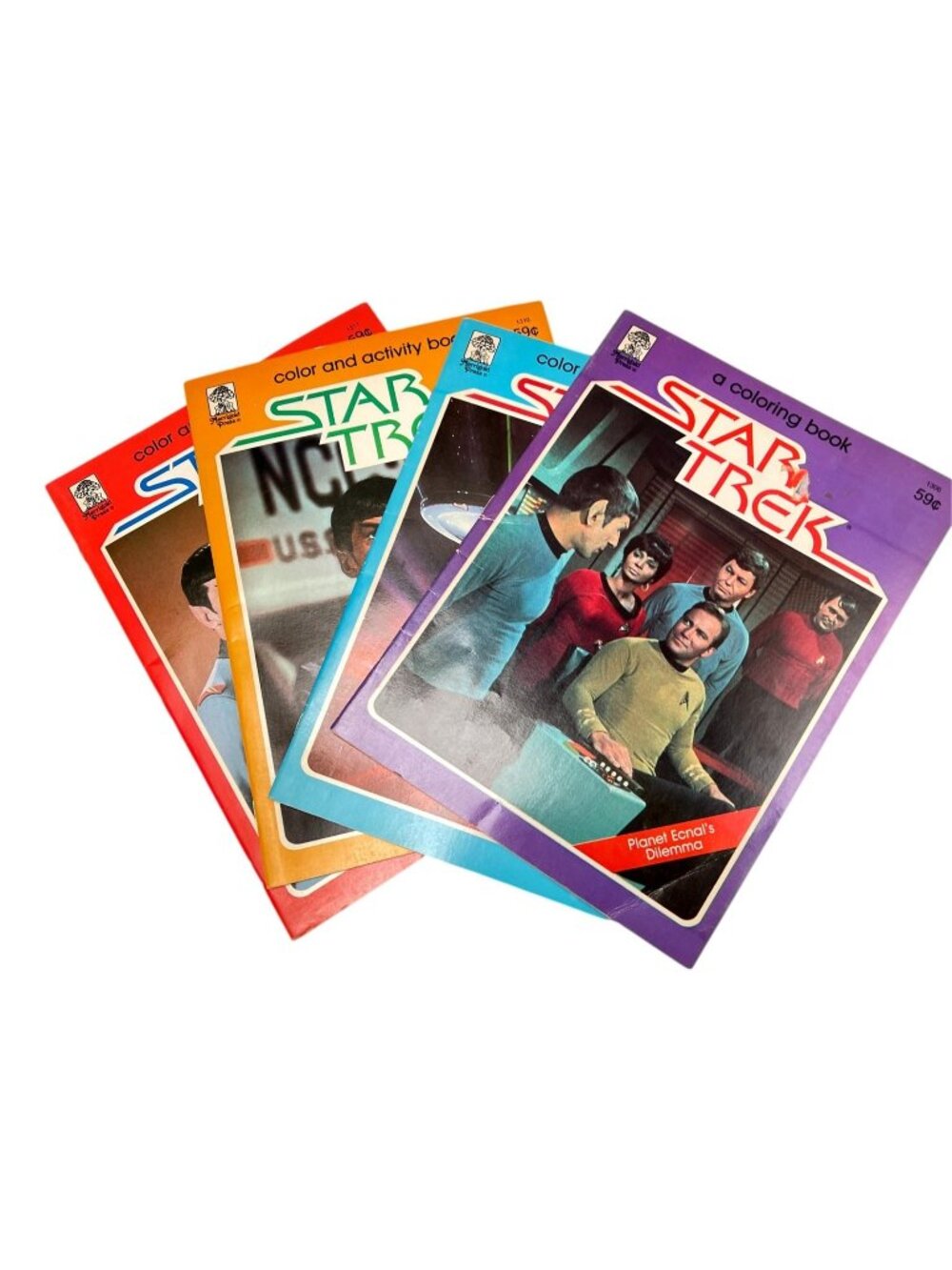 Vintage Star Trek Merrigold Press Coloring Book Lot 4 Spock Kirk More c 1979